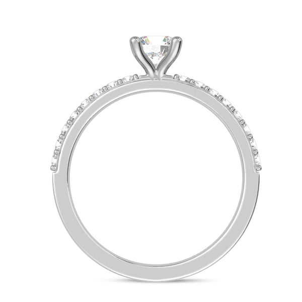 My Trio Rings Keanu 1-1/2 CTW Lab Grown Diamond Round Solitaire Wedding Trio Set in 14KT White Gold Vermeil