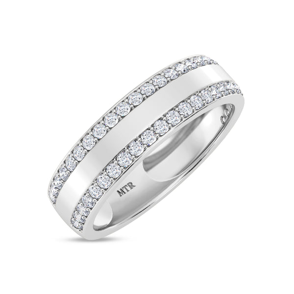 My Trio Rings Nikau 1-7/8 CTW Lab Grown Diamond Round Solitaire Wedding Trio Set in 14KT White Gold Vermeil