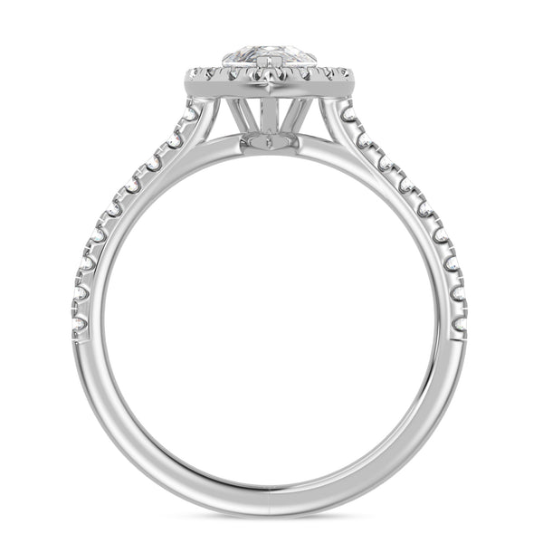 My Trio Rings Adeola 1-2/3 CTW Lab Grown Diamond Pear Solitaire Wedding Trio Set in 14KT White Gold Vermeil