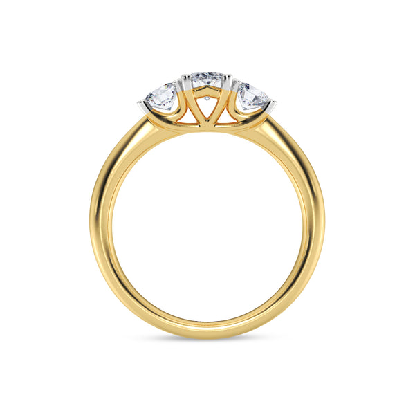 My Trio Rings Amari 3/4 CTW Lab Grown Diamond Oval Solitaire Wedding Trio Set in 14KT Yellow Gold Vermeil