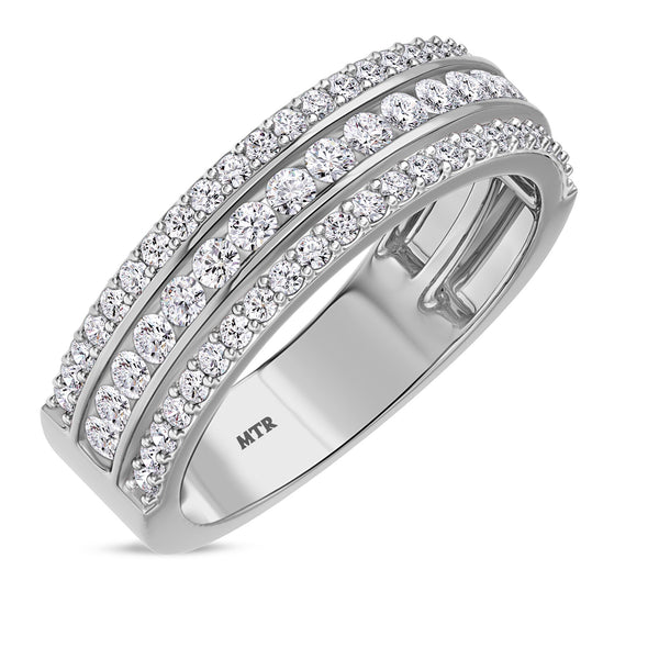My Trio Rings Jemma 3-1/10 CTW Lab Grown Diamond Round Solitaire Wedding Trio Set in 14KT White Gold Vermeil