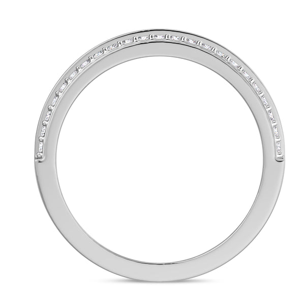 My Trio Rings Jemma 3-1/10 CTW Lab Grown Diamond Round Solitaire Wedding Trio Set in 14KT White Gold Vermeil