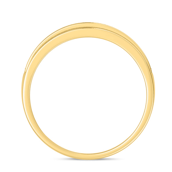 My Trio Rings Jia 1-1/4 CTW Lab Grown Diamond Cushion Cluster Wedding Trio Set in 14KT Yellow Gold Vermeil