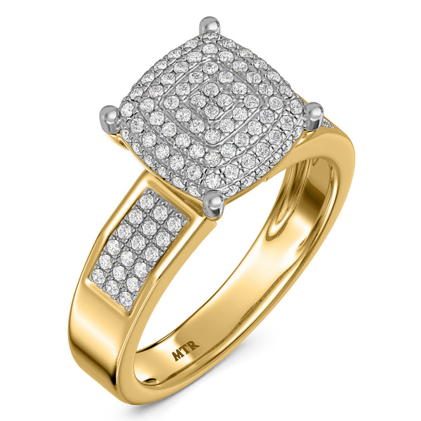 My Trio Rings Enamor 1 CTW Lab Grown Diamond Princess Cluster Wedding Trio Set in 14KT Yellow Gold Vermeil