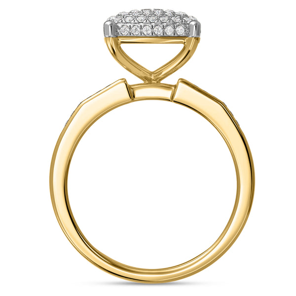 My Trio Rings Enamor 1 CTW Lab Grown Diamond Princess Cluster Wedding Trio Set in 14KT Yellow Gold Vermeil