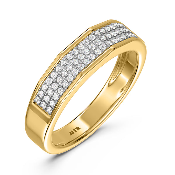 My Trio Rings Enamor 1 CTW Lab Grown Diamond Princess Cluster Wedding Trio Set in 14KT Yellow Gold Vermeil