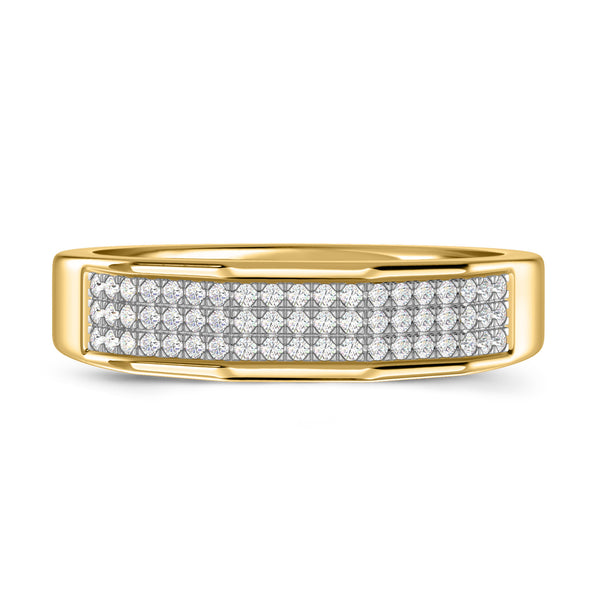 My Trio Rings Enamor 1 CTW Lab Grown Diamond Princess Cluster Wedding Trio Set in 14KT Yellow Gold Vermeil