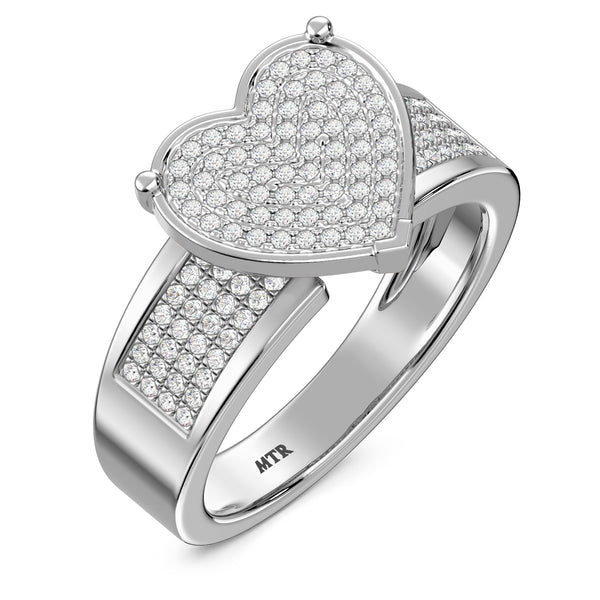My Trio Rings Valentina 1 CTW Lab Grown Diamond Heart Cluster Wedding Trio Set in 14KT White Gold Vermeil