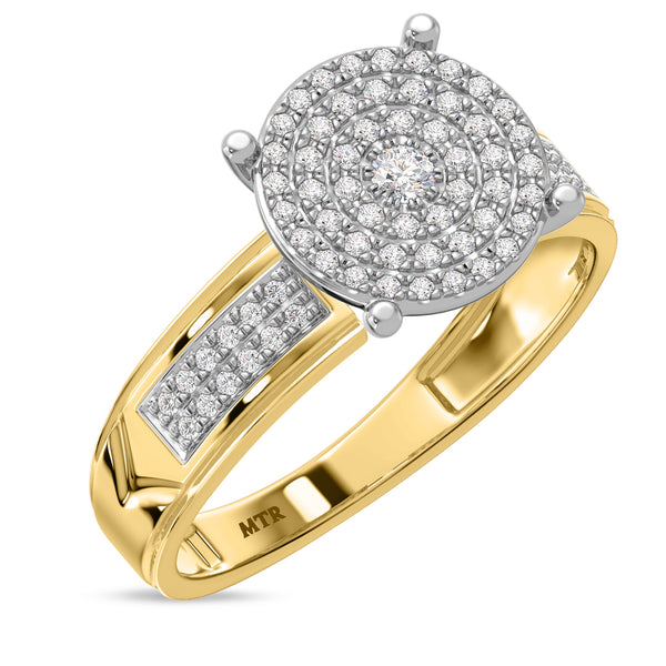 My Trio Rings Gracie 5/8 CTW Lab Grown Diamond Round Cluster Wedding Trio Set in 14KT Yellow Gold Vermeil