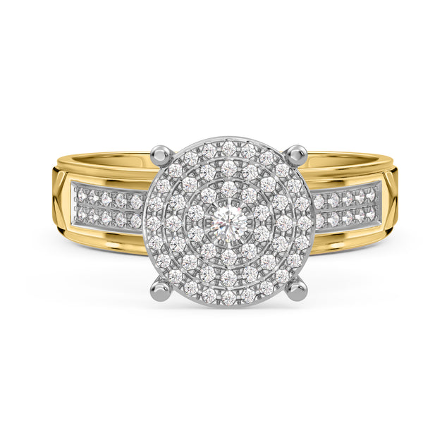 My Trio Rings Gracie 5/8 CTW Lab Grown Diamond Round Cluster Wedding Trio Set in 14KT Yellow Gold Vermeil