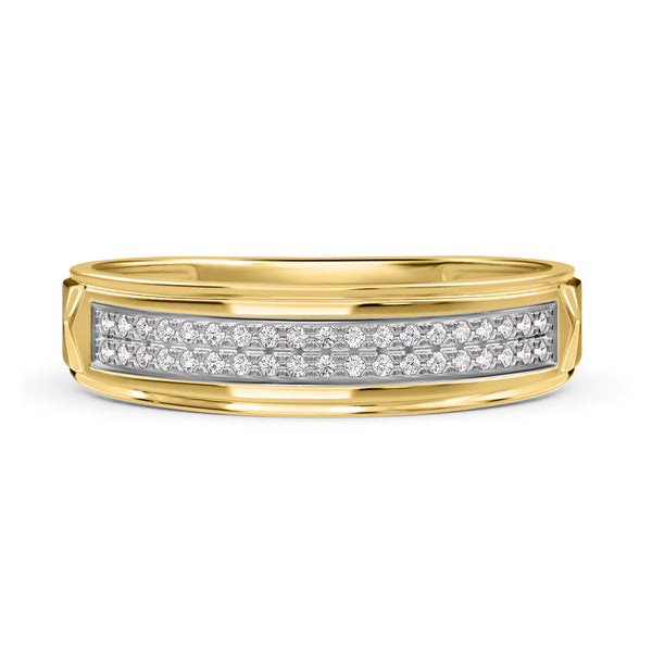 My Trio Rings Gracie 5/8 CTW Lab Grown Diamond Round Cluster Wedding Trio Set in 14KT Yellow Gold Vermeil