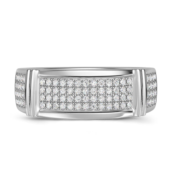 My Trio Rings Amity 1-1/4 CTW Lab Grown Diamond Princess Cluster Wedding Trio Set in 14KT White Gold Vermeil