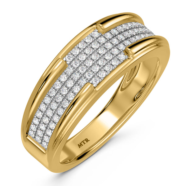 My Trio Rings Affy 1-1/4 CTW Lab Grown Diamond Princess Cluster Wedding Trio Set in 14KT Yellow Gold Vermeil