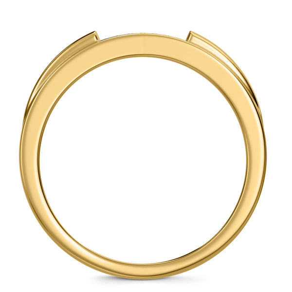 My Trio Rings Affy 1-1/4 CTW Lab Grown Diamond Princess Cluster Wedding Trio Set in 14KT Yellow Gold Vermeil