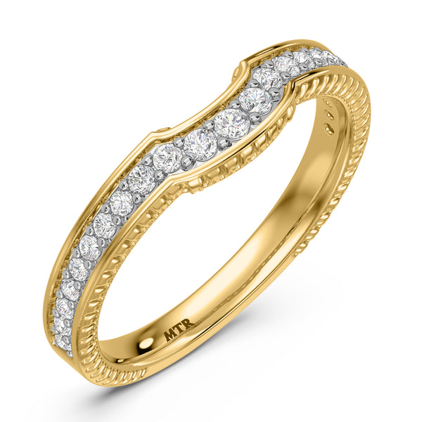 My Trio Rings Kadia 2-1/4 CTW Lab Grown Diamond Round Solitaire Wedding Trio Set in 14KT Yellow Gold Vermeil