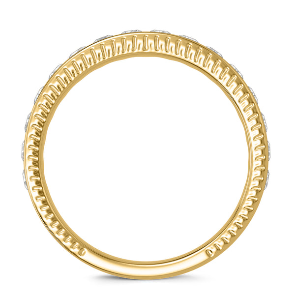 My Trio Rings Kadia 2-1/4 CTW Lab Grown Diamond Round Solitaire Wedding Trio Set in 14KT Yellow Gold Vermeil