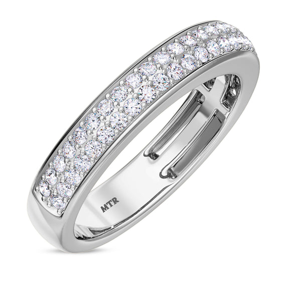My Trio Rings Amber 3-1/5 CTW Morganite and Diamond Trio Matching Wedding Ring Set 10KT White Gold