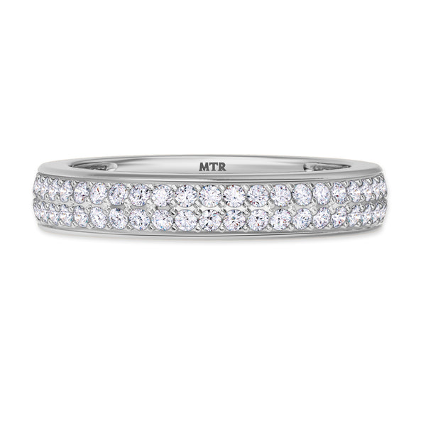 My Trio Rings Amber 3-1/5 CTW Morganite and Diamond Trio Matching Wedding Ring Set 10KT White Gold