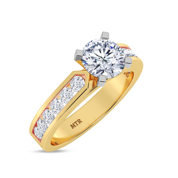 My Trio Rings Lesha 2-3/4 CTW Lab Grown Diamond Round Solitaire Wedding Trio Set in 14KT Yellow Gold Vermeil