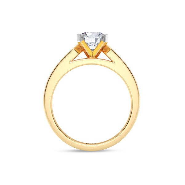 My Trio Rings Lesha 2-3/4 CTW Lab Grown Diamond Round Solitaire Wedding Trio Set in 14KT Yellow Gold Vermeil