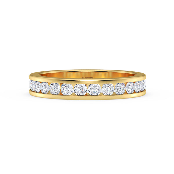 My Trio Rings Lesha 2-3/4 CTW Lab Grown Diamond Round Solitaire Wedding Trio Set in 14KT Yellow Gold Vermeil