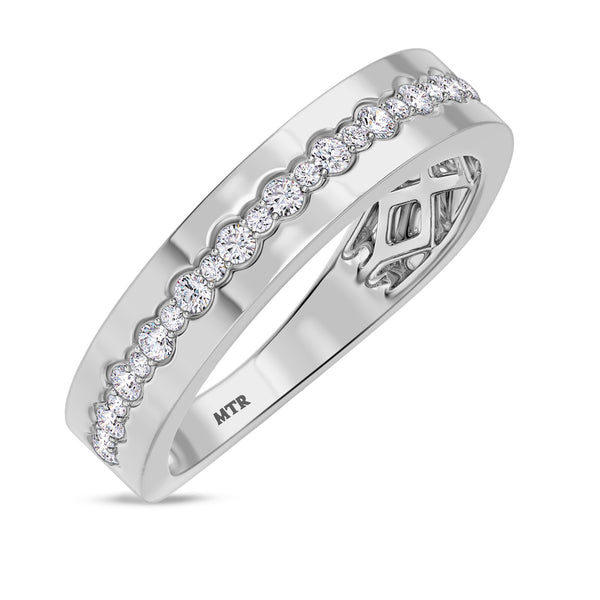 My Trio Rings Hailee 3-1/2 CTW Lab Grown Diamond Round Solitaire Wedding Trio Set in 14KT White Gold Vermeil