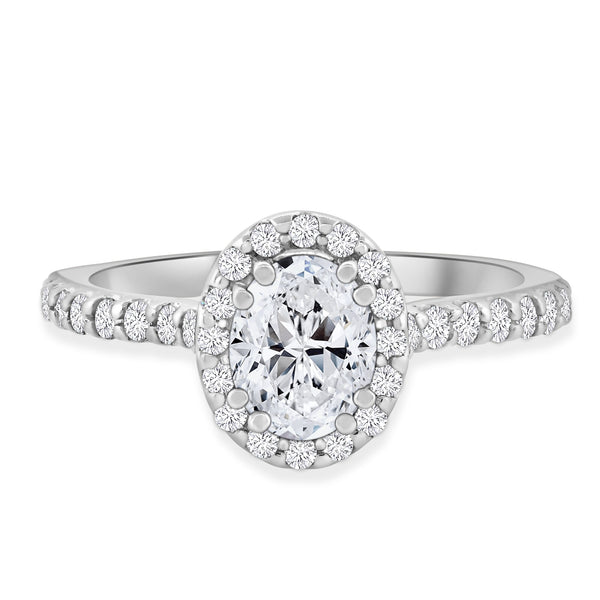 My Trio Rings Soban 2 CTW Lab Grown Diamond Oval Solitaire Wedding Trio Set in 14KT White Gold Vermeil