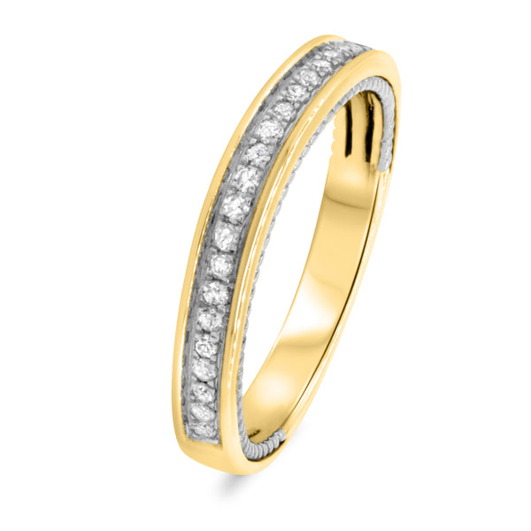 My Trio Rings Myla 1-2/3 CTW Lab Grown Diamond Round Solitaire Wedding Trio Set in 14KT Yellow Gold Vermeil