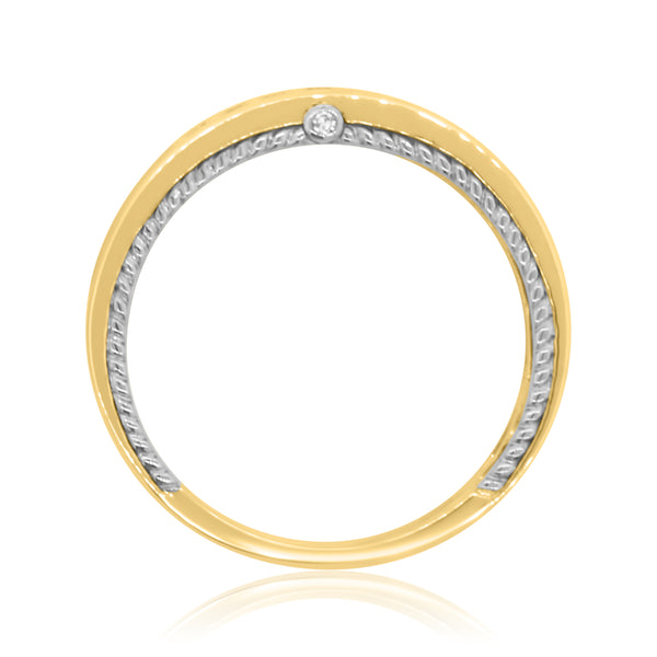 My Trio Rings Myla 1-2/3 CTW Lab Grown Diamond Round Solitaire Wedding Trio Set in 14KT Yellow Gold Vermeil