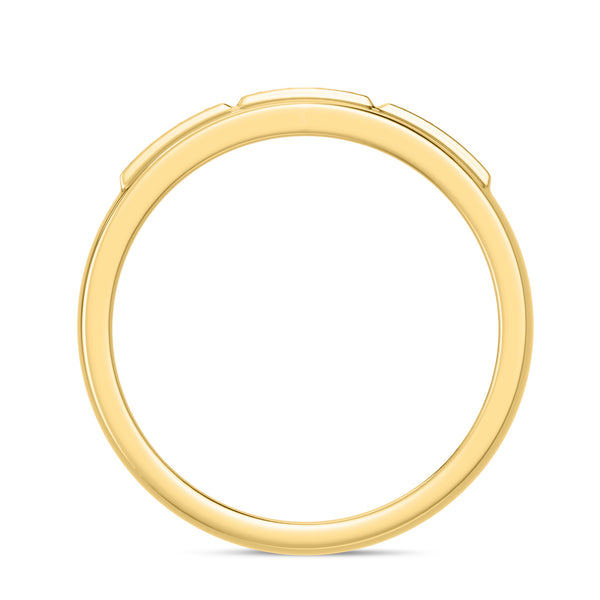 My Trio Rings Alwin 1-7/8 CTW Lab Grown Diamond Radiant Solitaire Wedding Trio Set in 14KT Yellow Gold Vermeil