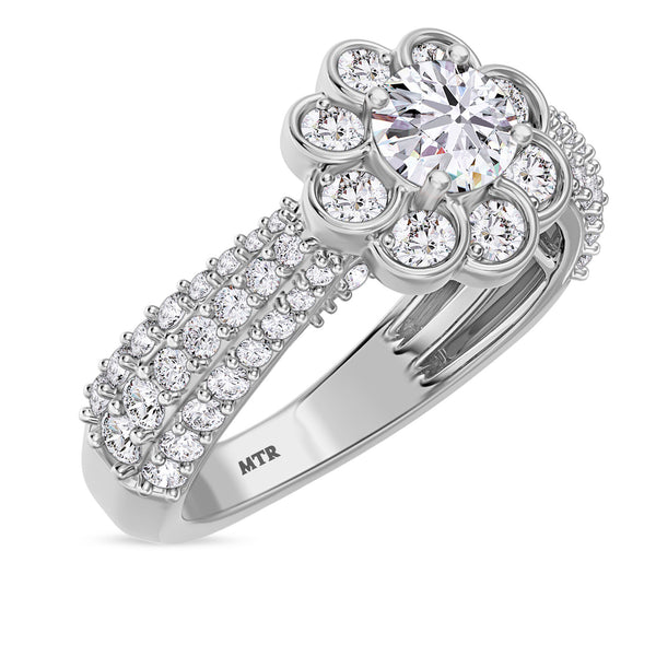 My Trio Rings Ember 2-3/8 CTW Lab Grown Diamond Round Solitaire Wedding Trio Set in 14KT White Gold Vermeil