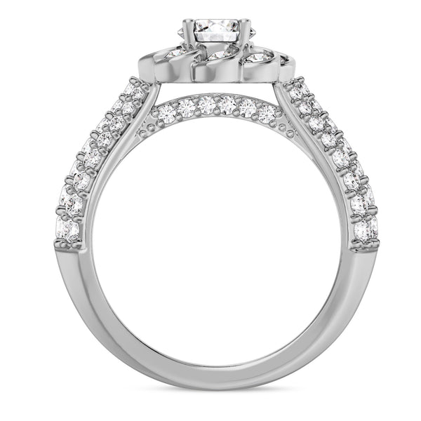My Trio Rings Ember 2-3/8 CTW Lab Grown Diamond Round Solitaire Wedding Trio Set in 14KT White Gold Vermeil