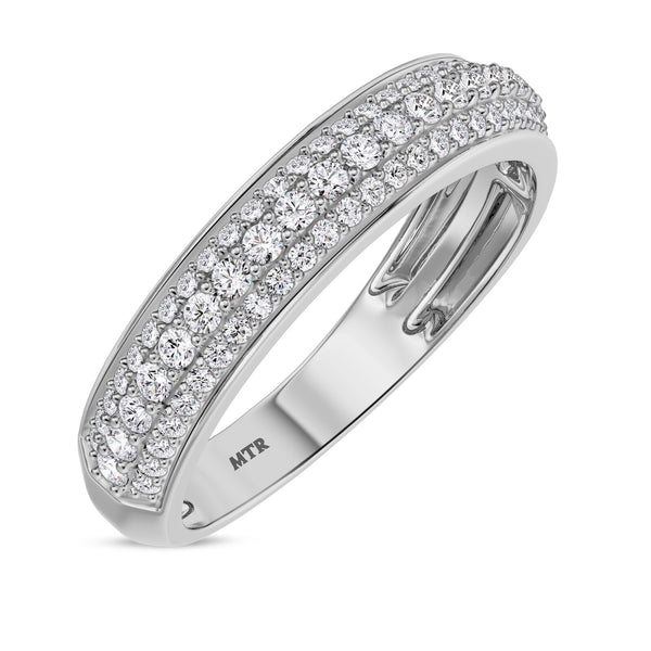 My Trio Rings Ember 2-3/8 CTW Lab Grown Diamond Round Solitaire Wedding Trio Set in 14KT White Gold Vermeil