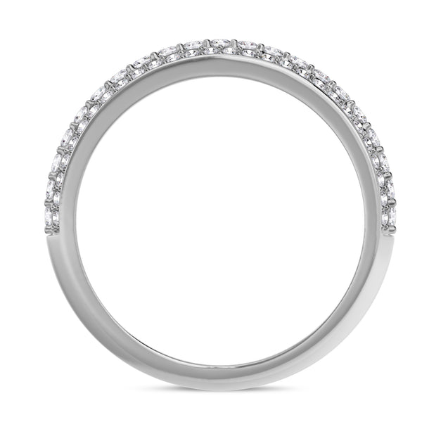 My Trio Rings Ember 2-3/8 CTW Lab Grown Diamond Round Solitaire Wedding Trio Set in 14KT White Gold Vermeil