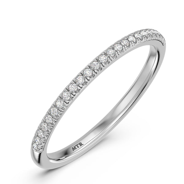 My Trio Rings Harlowe 1 CTW Lab Grown Diamond Round Solitaire Wedding Trio Set in 14KT White Gold Vermeil