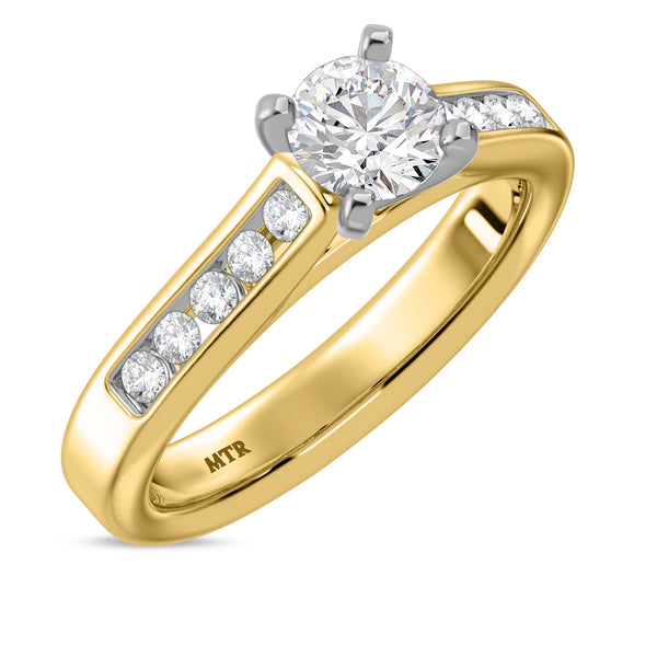 My Trio Rings Samaria 2-1/10 CTW Lab Grown Diamond Round Solitaire Wedding Trio Set in 14KT Yellow Gold Vermeil