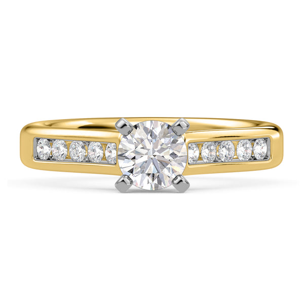 My Trio Rings Samaria 2-1/10 CTW Lab Grown Diamond Round Solitaire Wedding Trio Set in 14KT Yellow Gold Vermeil