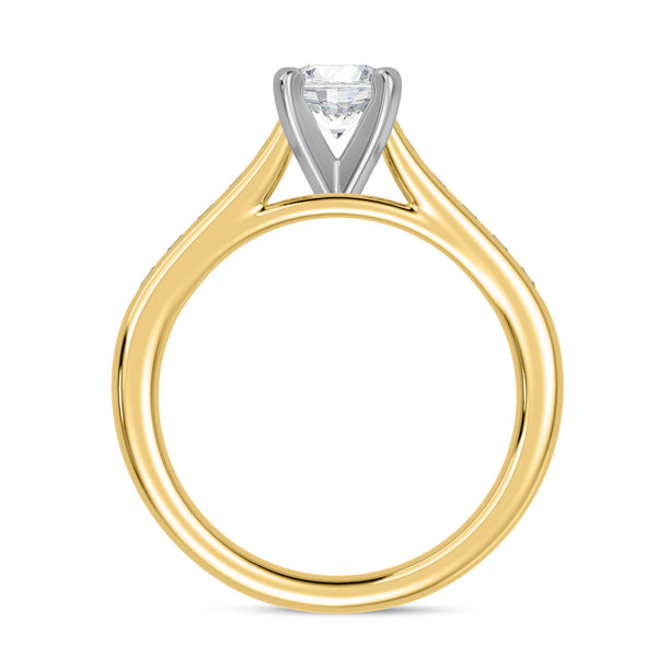 My Trio Rings Samaria 2-1/10 CTW Lab Grown Diamond Round Solitaire Wedding Trio Set in 14KT Yellow Gold Vermeil