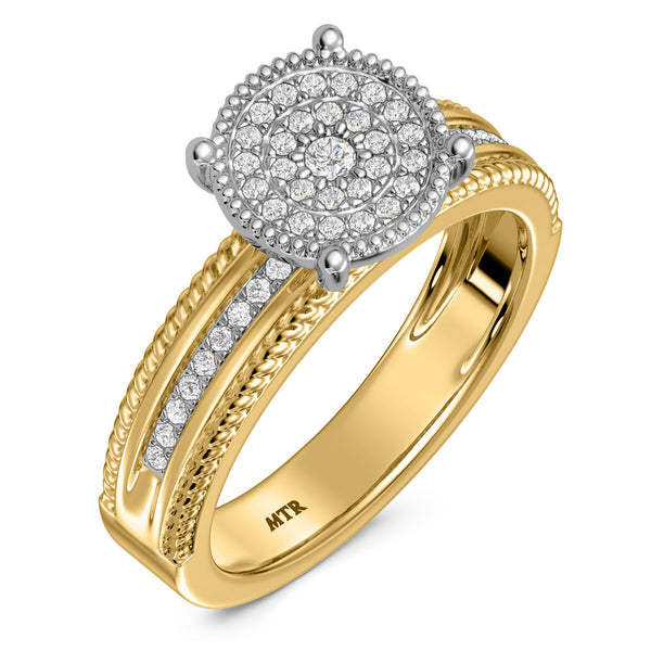 My Trio Rings Zuri 1/2 CTW Lab Grown Diamond Round Cluster Wedding Trio Set in 14KT Yellow Gold Vermeil