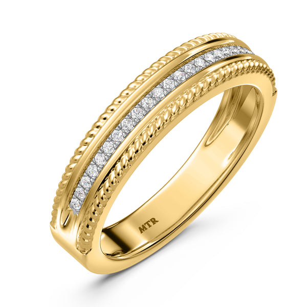My Trio Rings Zuri 1/2 CTW Lab Grown Diamond Round Cluster Wedding Trio Set in 14KT Yellow Gold Vermeil