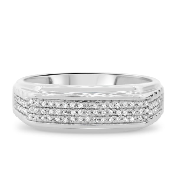 My Trio Rings Winsome 2/3 CTW Lab Grown Diamond Princess Cluster Wedding Trio Set in 14KT White Gold Vermeil