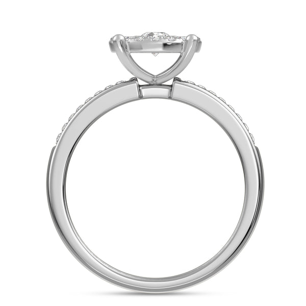 My Trio Rings Collins 1-1/3 CTW Lab Grown Diamond Round Cluster Wedding Trio Set in 14KT White Gold Vermeil