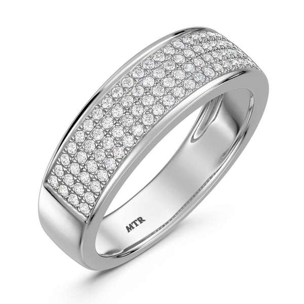 My Trio Rings Collins 1-1/3 CTW Lab Grown Diamond Round Cluster Wedding Trio Set in 14KT White Gold Vermeil