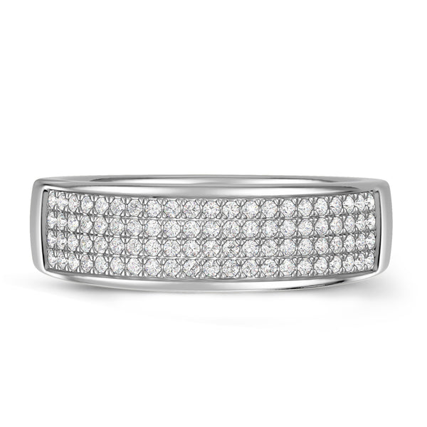 My Trio Rings Collins 1-1/3 CTW Lab Grown Diamond Round Cluster Wedding Trio Set in 14KT White Gold Vermeil