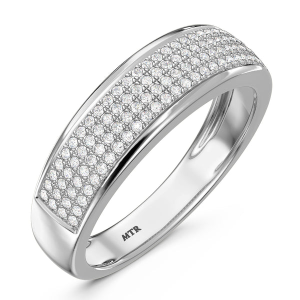 My Trio Rings Collins 1-1/3 CTW Lab Grown Diamond Round Cluster Wedding Trio Set in 14KT White Gold Vermeil