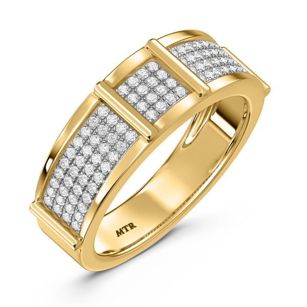 My Trio Rings Corban 1-1/2 CTW Lab Grown Diamond Round Cluster Wedding Trio Set in 14KT Yellow Gold Vermeil