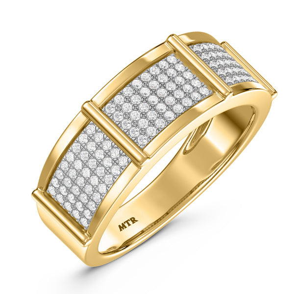 My Trio Rings Corban 1-1/2 CTW Lab Grown Diamond Round Cluster Wedding Trio Set in 14KT Yellow Gold Vermeil