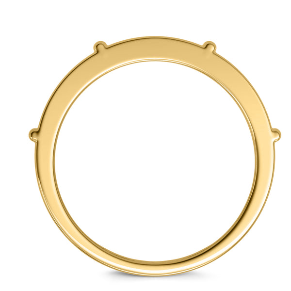 My Trio Rings Corban 1-1/2 CTW Lab Grown Diamond Round Cluster Wedding Trio Set in 14KT Yellow Gold Vermeil