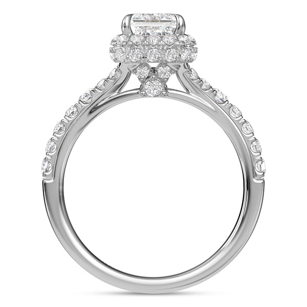 My Trio Rings Renata 3-5/8 CTW Lab Grown Diamond Radiant Solitaire Wedding Trio Set in 14KT White Gold Vermeil