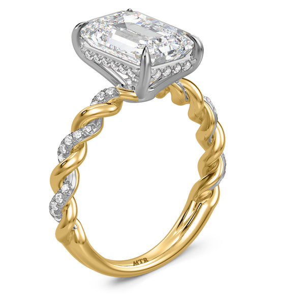 My Trio Rings Palmina 5-3/4 CTW Lab Grown Diamond Emerald Solitaire Wedding Trio Set in 14KT Yellow Gold Vermeil